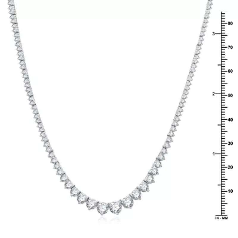 7 Ct.T.W. (H-I / I1) Womens Lab Grown White Diamond 10K or 14K Yellow Gold Tennis Necklaces
