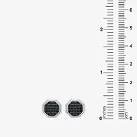 3/8 CT. T.W. Natural Black Diamond Sterling Silver 11mm Stud Earrings