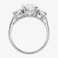 Diamonart Womens 3 CT. T.W. Cubic Zirconia Platinum Over Silver Round Engagement Ring