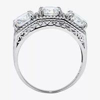 Diamonart Womens / CT. T.W. Cubic Zirconia Platinum Over Silver Round Engagement Ring