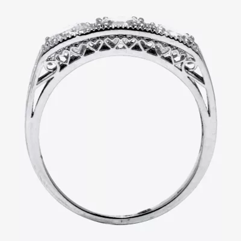 Diamonart Womens 4 /2 CT. T.W. Cubic Zirconia Platinum Over Silver Round Engagement Ring