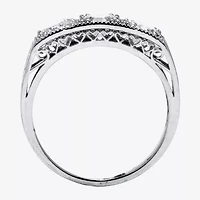 Diamonart Womens 4 /2 CT. T.W. Cubic Zirconia Platinum Over Silver Round Engagement Ring