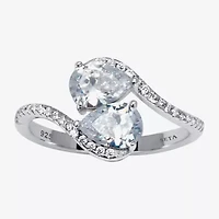 Diamonart Womens 1 5/8 CT. T.W. Cubic Zirconia Sterling Silver Pear Cocktail Ring