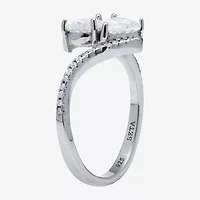 Diamonart Womens 1 5/8 CT. T.W. Cubic Zirconia Sterling Silver Pear Cocktail Ring