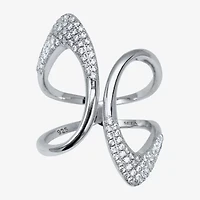 Diamonart Womens 1/2 CT. T.W. Cubic Zirconia Sterling Silver Round Cocktail Ring
