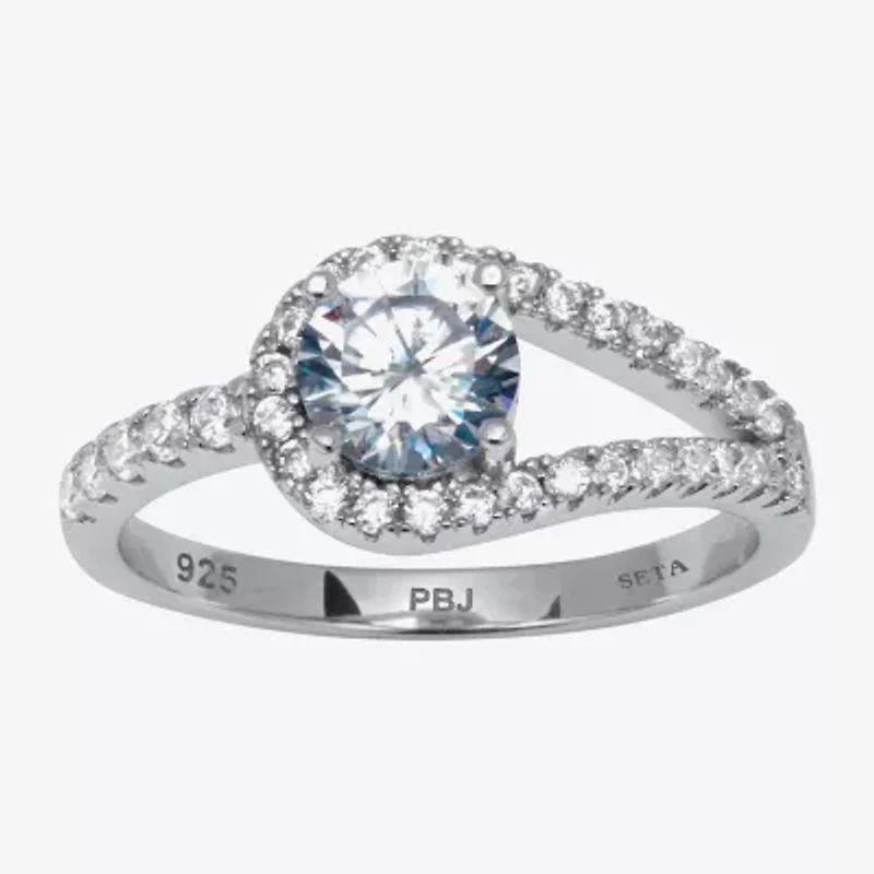 Diamonart Womens 1 1/3 CT. T.W. Cubic Zirconia Sterling Silver Round Cocktail Ring
