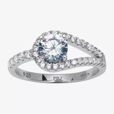 Diamonart Womens 1 1/3 CT. T.W. Cubic Zirconia Sterling Silver Round Cocktail Ring