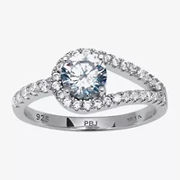 Diamonart Womens 1 1/3 CT. T.W. Cubic Zirconia Sterling Silver Round Cocktail Ring