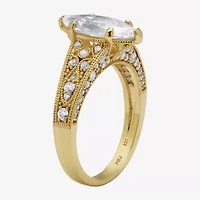 Diamonart Womens 3 1/4 CT. T.W. Cubic Zirconia 14K Gold Over Silver Diamond Engagement Ring