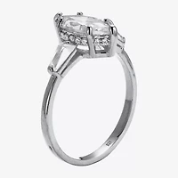 Diamonart Womens 3 CT. T.W. Cubic Zirconia Platinum Over Silver Diamond Engagement Ring