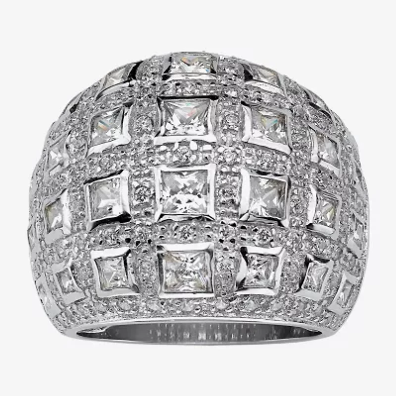 Diamonart Womens / CT. T.W. Cubic Zirconia Sterling Silver Round Cocktail Ring