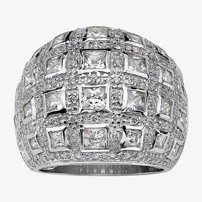 Diamonart Womens / CT. T.W. Cubic Zirconia Sterling Silver Round Cocktail Ring
