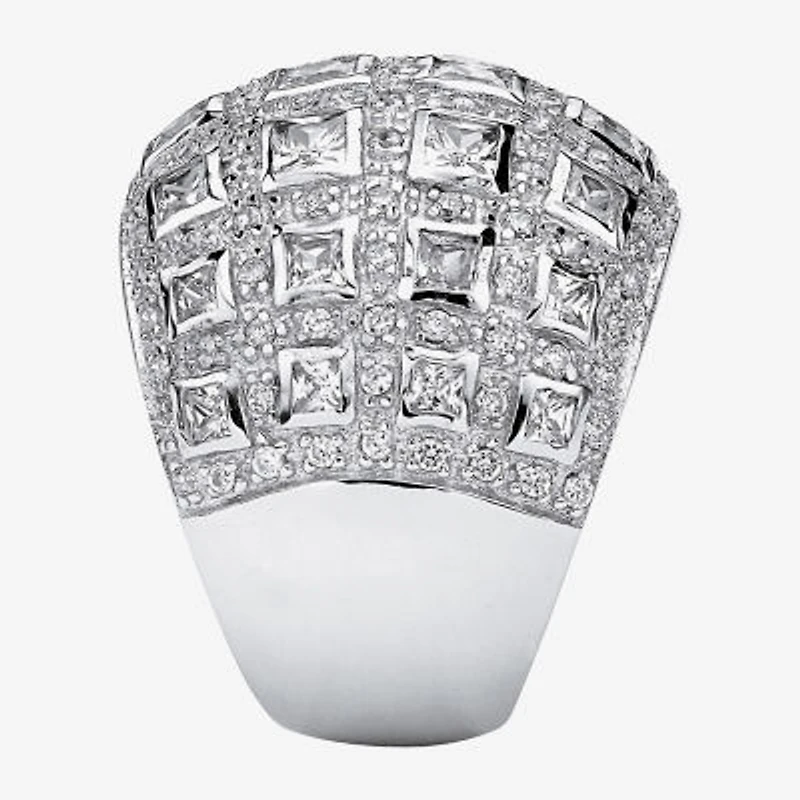 Diamonart Womens / CT. T.W. Cubic Zirconia Sterling Silver Round Cocktail Ring