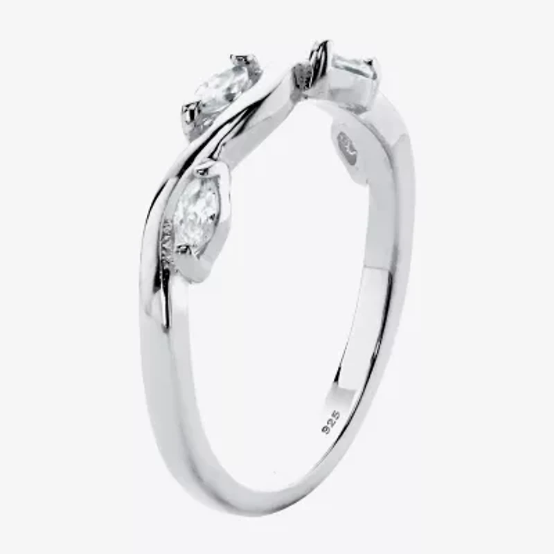 Diamonart Womens 2MM 3/8 CT. T.W. Cubic Zirconia Sterling Silver Diamond Band