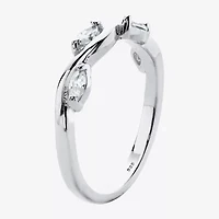 Diamonart Womens 2MM 3/8 CT. T.W. Cubic Zirconia Sterling Silver Diamond Band