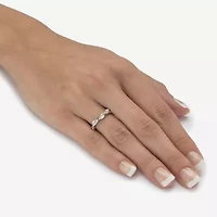 Diamonart Womens 2MM 3/8 CT. T.W. Cubic Zirconia Sterling Silver Diamond Band