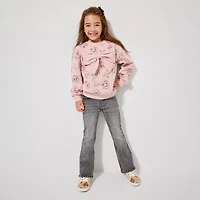 Disney Collection Little & Big Kid Girls Crew Neck Fleece Long Sleeve The Aristocats Sweatshirt