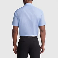 Van Heusen Poplin Mens Regular Fit Easy Care Wrinkle Free Short Sleeve Dress Shirt