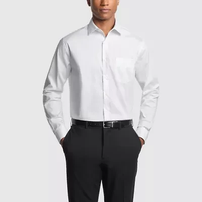 Van Heusen Everyday Defense Stain Shield Mens Regular Fit Stretch Fabric Wrinkle Free Long Sleeve Dress Shirt