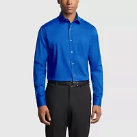 Van Heusen Everyday Defense Stain Shield Mens Regular Fit Stretch Fabric Wrinkle Free Long Sleeve Dress Shirt