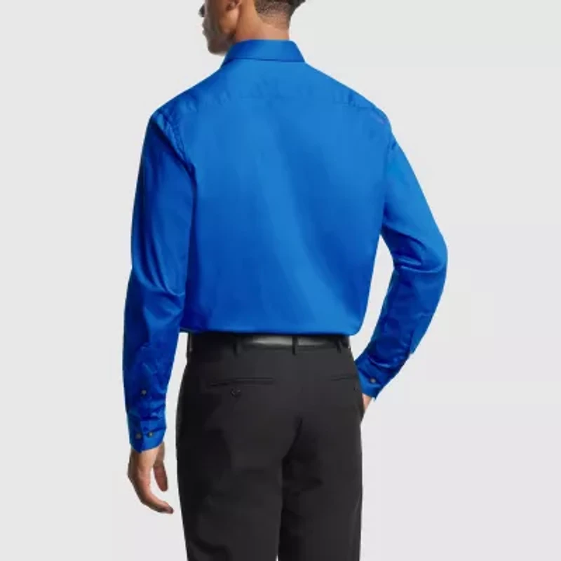 Van Heusen Everyday Defense Stain Shield Mens Regular Fit Stretch Fabric Wrinkle Free Long Sleeve Dress Shirt