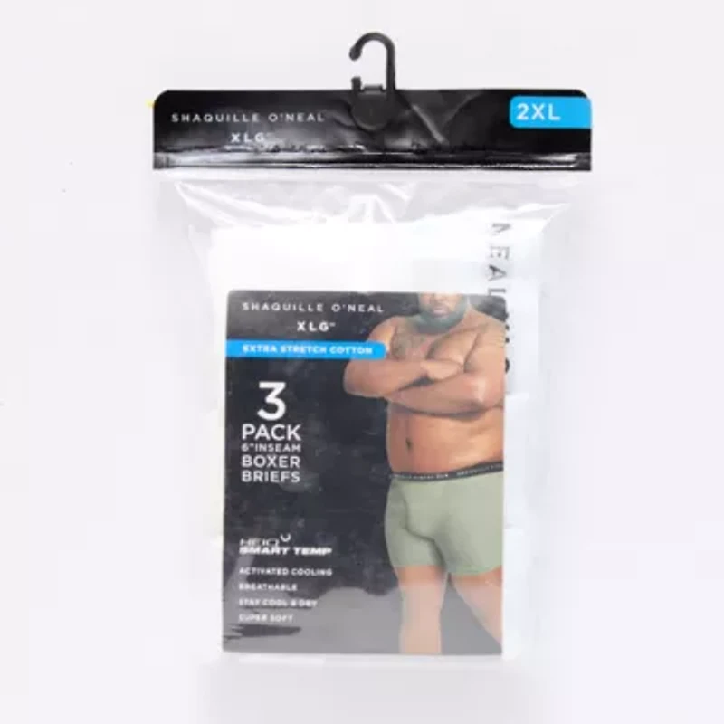 Shaquille O'Neal XLG Heiq Mens Big and Tall 3 Pack Boxer Briefs 346161