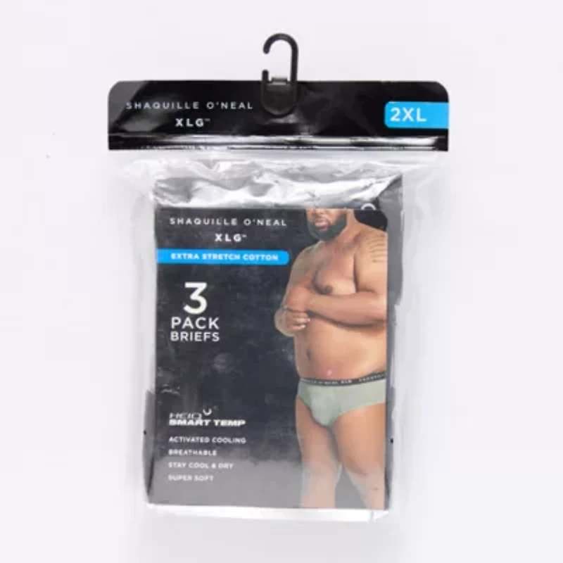 Shaquille O'Neal XLG Heiq Mens Big and Tall 3 Pack Briefs 346159