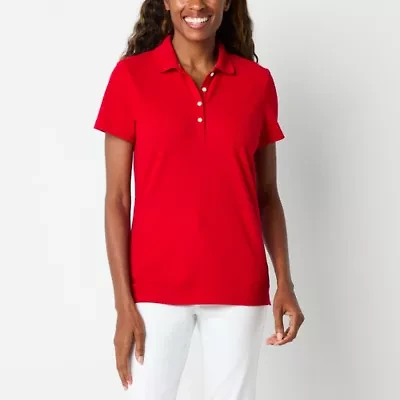 St. John's Bay Womens Short Sleeve Polo Shirt