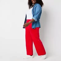 St. John's Bay Regular Fit Wide Leg  Velvet Trouser-Plus