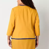 Black Label by Evan-Picone Womens Plus Classic Fit Suit Jacket