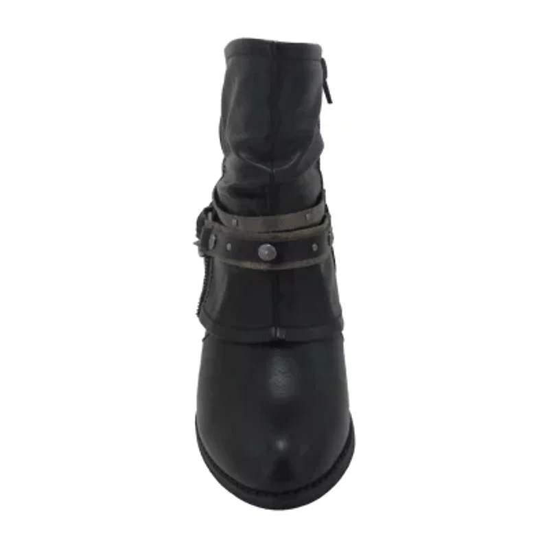 Pop Womens Lantern Block Heel Booties