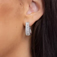 1½ CT. T.W. Certified Diamond 14K White or Yellow Gold Hoop Earrings