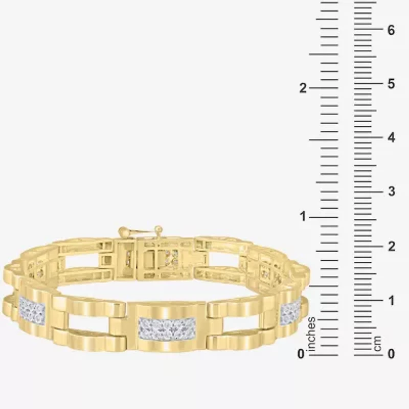 Mens Sterling Silver Solid 8 1/2 Inch Link Bracelet