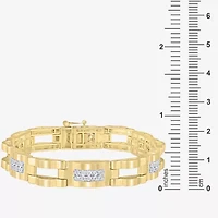 Mens Sterling Silver Solid 8 1/2 Inch Link Bracelet