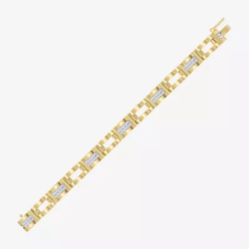Mens Sterling Silver Solid 8 1/2 Inch Link Bracelet