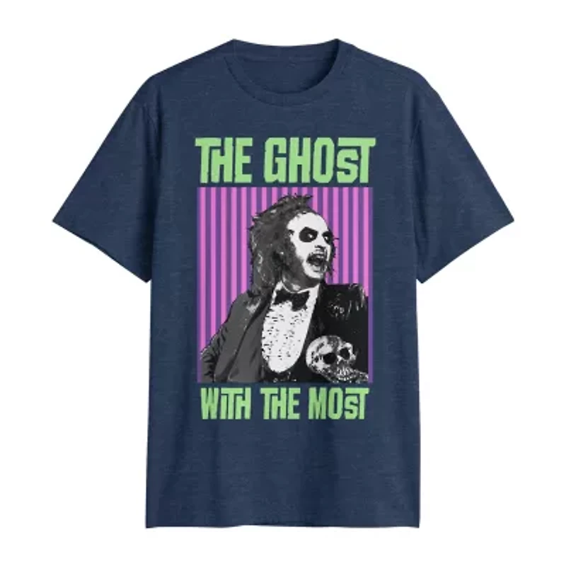 Mens Crew Neck Short Sleeve Regular Fit Beetlejuice Big and Tall Graphic T-Shirt