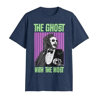 Mens Crew Neck Short Sleeve Regular Fit Beetlejuice Big and Tall Graphic T-Shirt