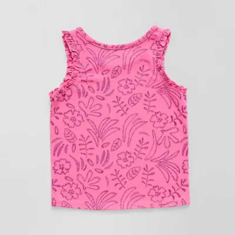 Okie Dokie Toddler & Little Girls Round Neck Sleeveless Tank Top