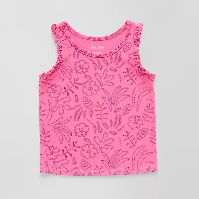 Okie Dokie Toddler & Little Girls Round Neck Sleeveless Tank Top