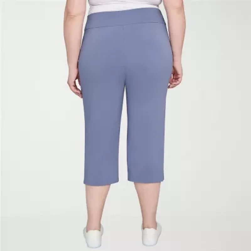Hearts Of Palm Womens Straight Mid Rise Plus Capri Pant