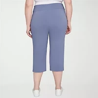 Hearts Of Palm Womens Straight Mid Rise Plus Capri Pant