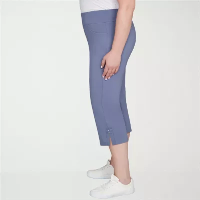 Hearts Of Palm Womens Straight Mid Rise Plus Capri Pant