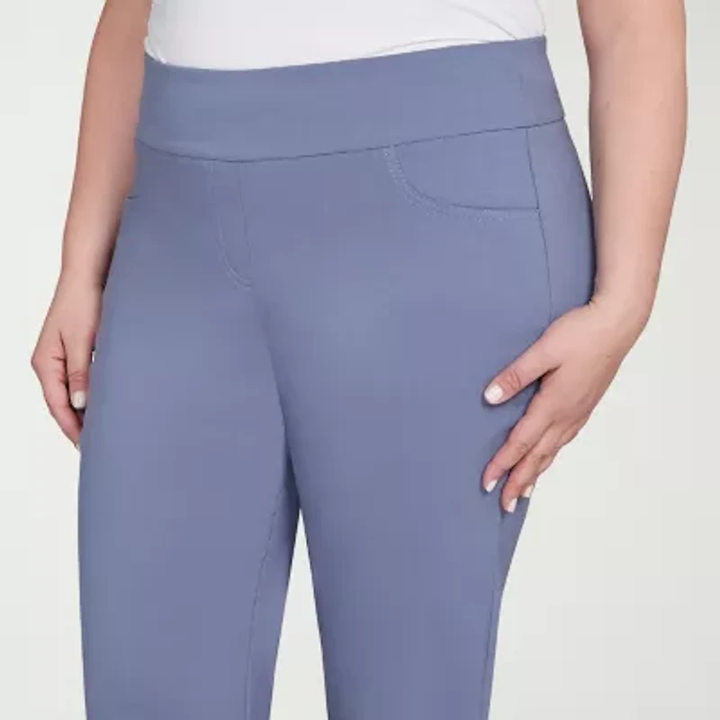 Hearts Of Palm Womens Straight Mid Rise Plus Capri Pant