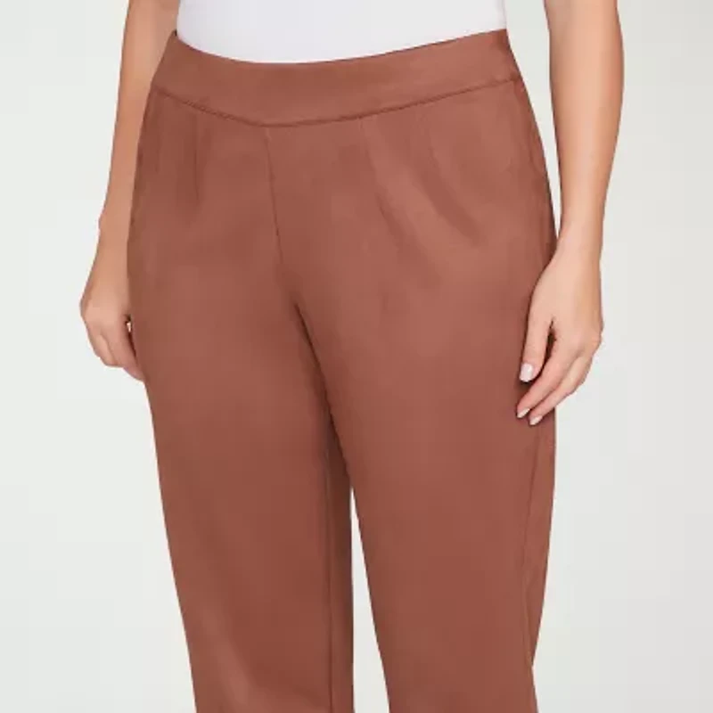 Hearts Of Palm Womens Ankle Mid Rise Plus Pull-On Pant