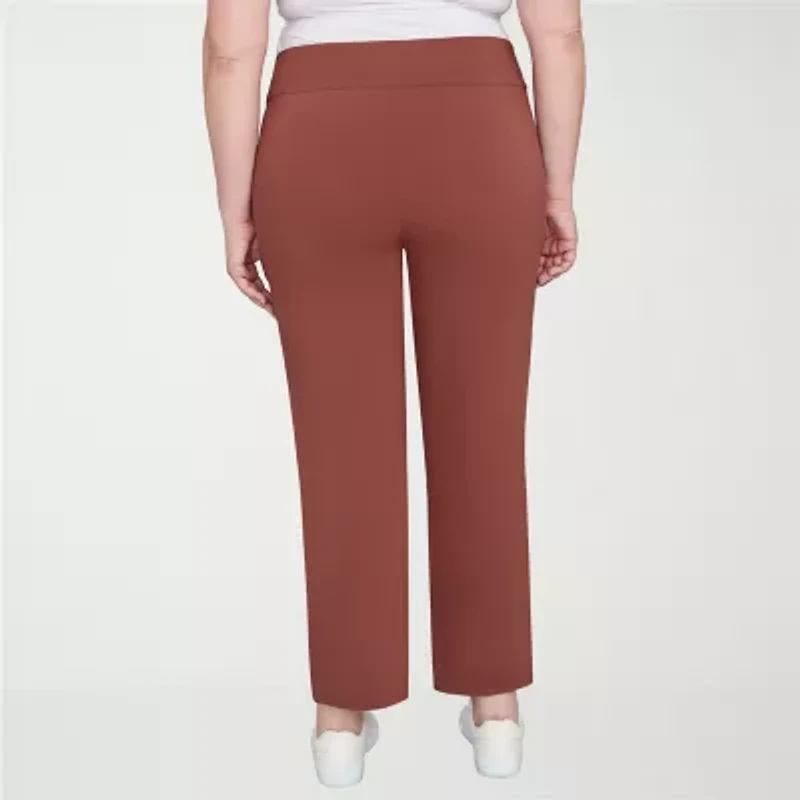 Hearts Of Palm Womens Plus Ankle Mid Rise Pull-On Pant
