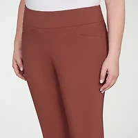 Hearts Of Palm Womens Ankle Mid Rise Plus Pull-On Pant