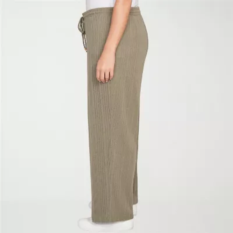 Hearts Of Palm Womens Straight Mid Rise Plus Pull-On Pant