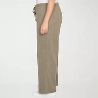 Hearts Of Palm Womens Straight Mid Rise Plus Pull-On Pant