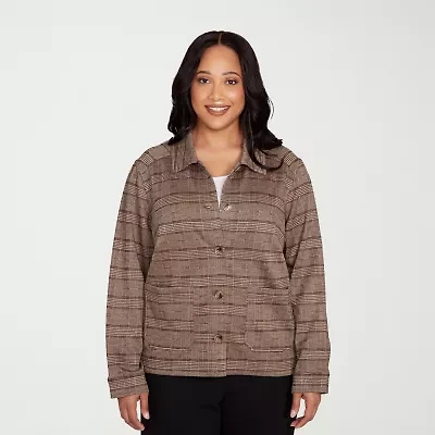 Hearts Of Palm Womens Lightweight Plus Shirt Jacket