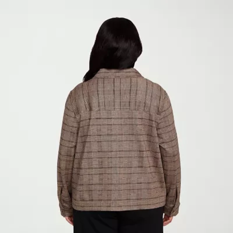 Hearts Of Palm Womens Lightweight Plus Shirt Jacket